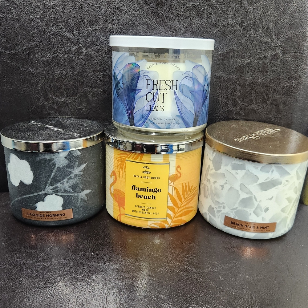 Bath & Body Works Scented Candle Collection - Green, Pink, Blue - Picture 2 of 3